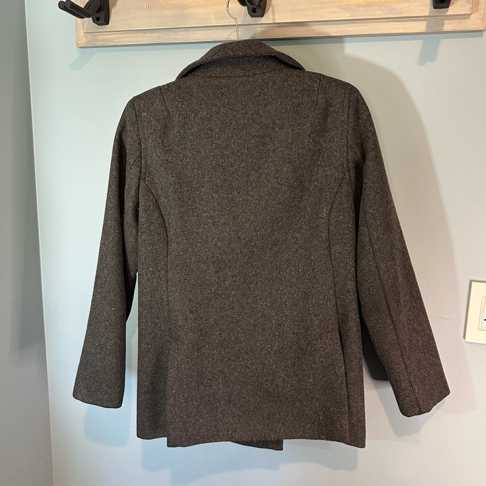 Women’s Warm Double Breasted Peacoat in Dark Grey - Picture 5 of 9